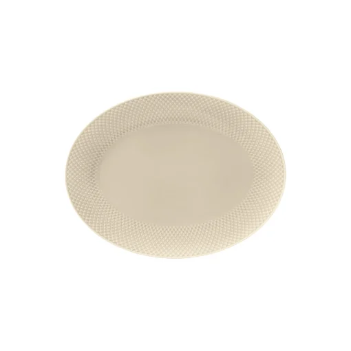 Lyngby Porcelæn Rhombe Earth Ovalt serveringsfad,