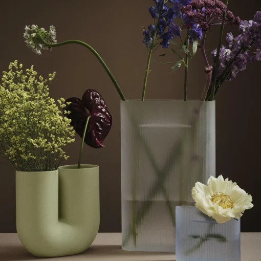 Muuto Ridge Vase, /frosted glass