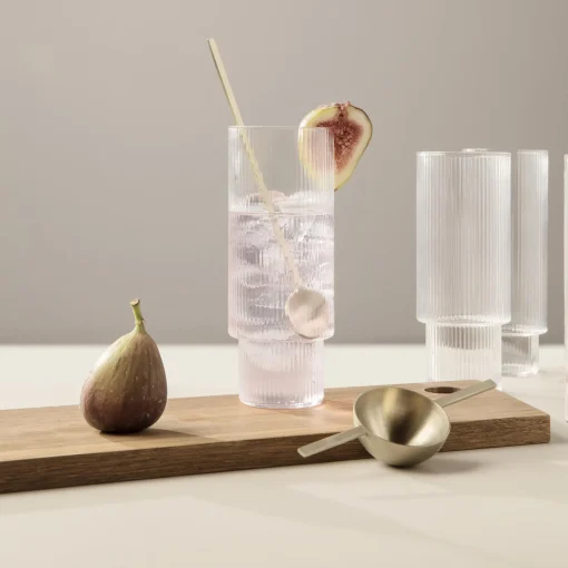 Ferm Living Ripple Long Drink Glasses 4 pcs