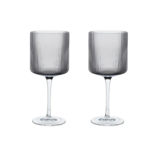Ferm Living Ripple Rødvinsglas 2 stk.,