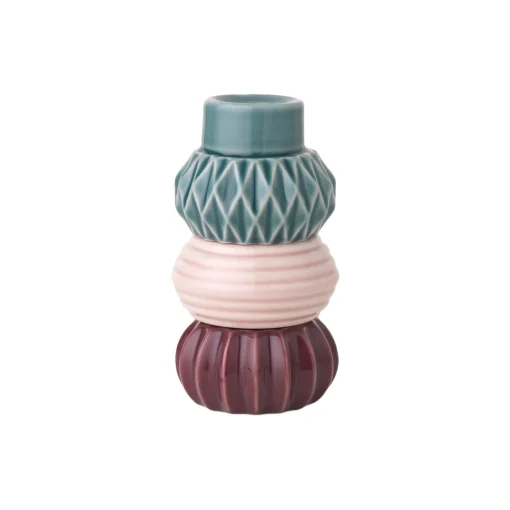 Dottir Nordic Design Samsurium Candlestack lysestage, mørk blå/pudder/aubergine