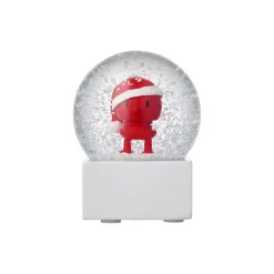 Hoptimist Santa Snow Globe, red