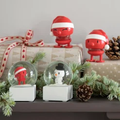 Hoptimist Santa Snow Globe, red