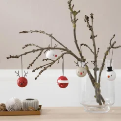 Hoptimist Snowman Ornament 2 pcs, white