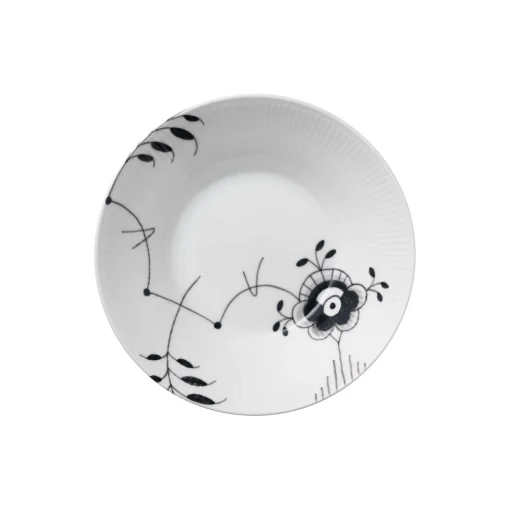 Royal Copenhagen Sort Mega Riflet dyb tallerken Ø 24 cm