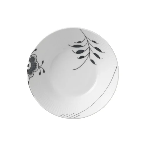 Royal Copenhagen Sort Mega Riflet dyb tallerken Ø 17 cm