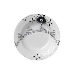 Royal Copenhagen Sort Mega Riflet dyb tallerken Ø 21 cm