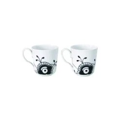 Royal Copenhagen Sort Mega Riflet krus 28 cl 2 stk