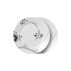 Royal Copenhagen Sort Mega Riflet tallerken nr. 2 Ø 22 cm 2 stk.