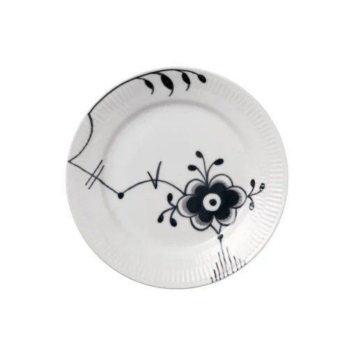 Royal Copenhagen Sort Mega Riflet tallerken nr. 6 Ø 19 cm