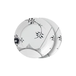 Royal Copenhagen Sort Mega Riflet tallerken nr. 2 Ø 27 cm 2 stk.