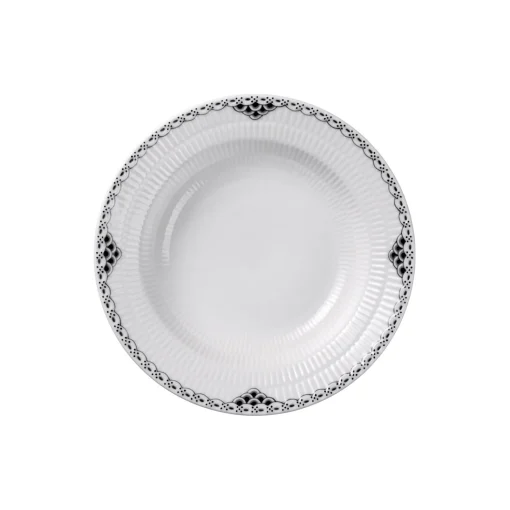 Royal Copenhagen Sort Riflet Blonde dyb tallerken Ø 21 cm