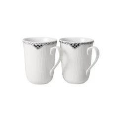 Royal Copenhagen Sort Riflet Blonde krus 36 cl, 2 stk.
