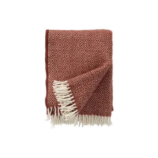 Klippan Yllefabrik Stella uld plaid, rust