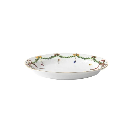 Royal Copenhagen Stjerne Riflet Jul fad ovalt 34 cm