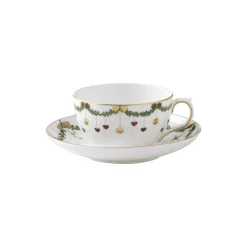 Royal Copenhagen Stjerne Riflet Jul kop med underkop 32 cl