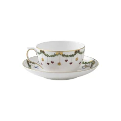 Royal Copenhagen Stjerne Riflet Jul kop med underkop 32 cl