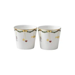 Royal Copenhagen Stjerne Riflet Jul serveringskop 30 cl, 2 stk