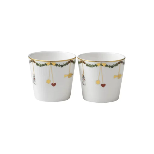 Royal Copenhagen Stjerne Riflet Jul serveringskop 30 cl, 2 stk