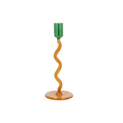 Villa Collection Styles glaslysestage, green/amber