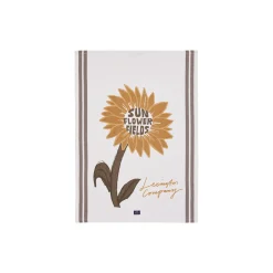 Lexington SunFlowerOrgCottonKitchenTowel, white/stone