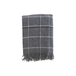 Klippan Yllefabrik Tartan plaid, dark grey