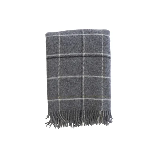 Klippan Yllefabrik Tartan plaid, dark grey