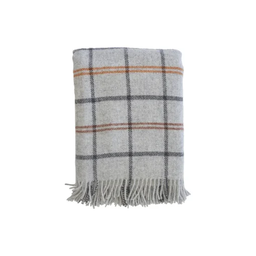 Klippan Yllefabrik Tartan plaid, light grey