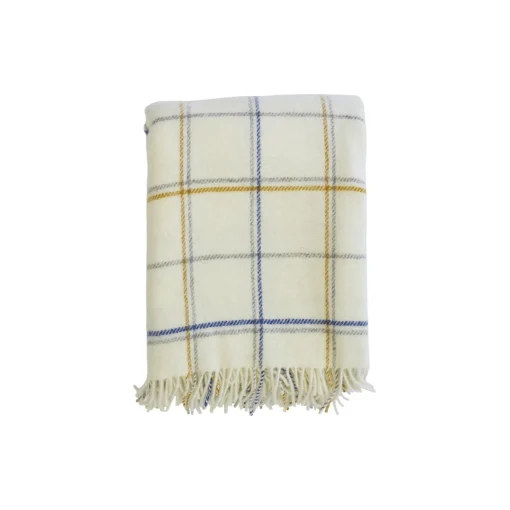 Klippan Yllefabrik Tartan plaid, off-white/mustard