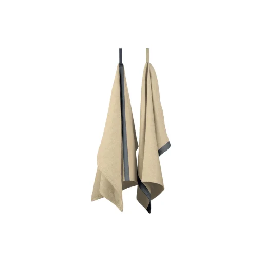 EKTA Living Tea towel herringbone twill 2 stk., taupe/blue