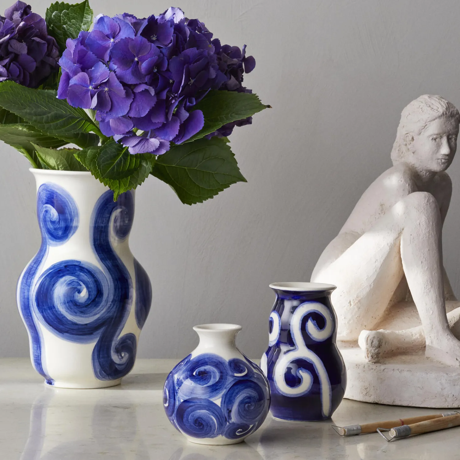 Kähler Tulle vase, blå