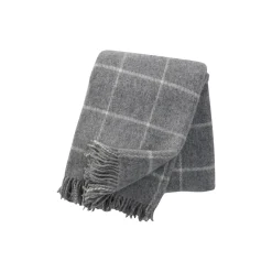 Klippan Yllefabrik Vinga uld plaid, light grey