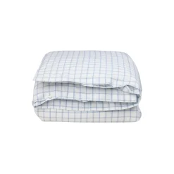 Lexington White/Blue Check Lyocell/Cotton Oxford Bed Set, white/blue